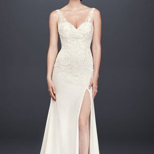 💍NEW Lace Applique Sheath Wedding Dress Size 4💍